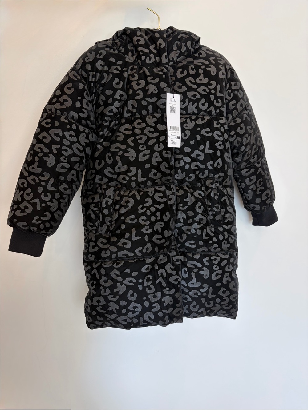 Karl Lagerfeld Kids Leopard-Print Padded Coat Size 8 NWT Z30601